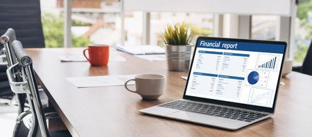 Business data dashboard provide business intelligence analytic for marketing strategy planning snugly with big data set to analyze customer demands and foreseeing business futureの写真素材