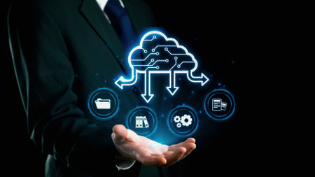 Business person discover the future of cloud computing with latest insights and elevate business by...