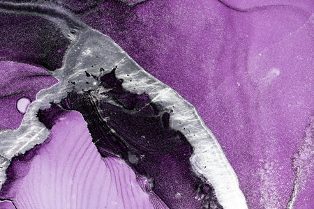 Original artwork photo of marble ink abstract art. High resolution photograph from exemplary original painting. Abstract painting was painted on HQ paper texture to create smooth marbling pattern.の写真素材
