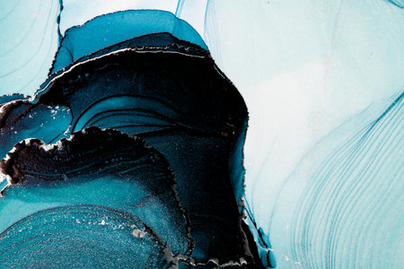 Original artwork photo of marble ink abstract art. High resolution photograph from exemplary original painting. Abstract painting was painted on HQ paper texture to create smooth marbling pattern.の写真素材