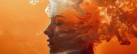 This striking image captures an ethereal representation of liquid flows and textures, showcasing the...