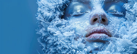 This stunning winter-inspired portrait captures the ethereal beauty of icy aesthetics, featuring...