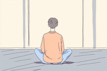 A serene scene of a person kneeling in prayer at a mosque. Sunlight filters through, creating a tranquil atmosphere, perfect for reflection and devotion.の写真素材