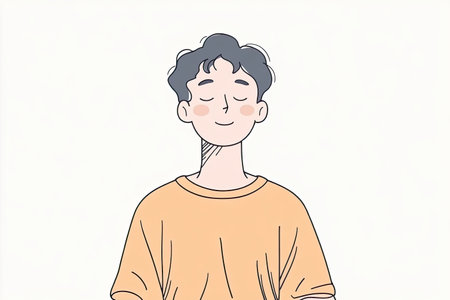 A calm person engages in mindfulness, practicing relaxation and finding inner peace through...