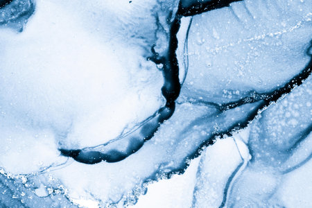 Original artwork photo of marble ink abstract art. High resolution photograph from exemplary original painting. Abstract painting was painted on HQ paper texture to create smooth marbling pattern.の写真素材