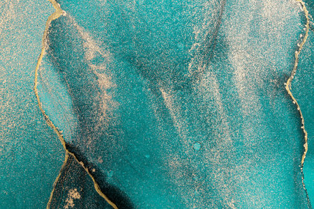 Original artwork photo of marble ink abstract art. High resolution photograph from exemplary original painting. Abstract painting was painted on HQ paper texture to create smooth marbling pattern.の写真素材