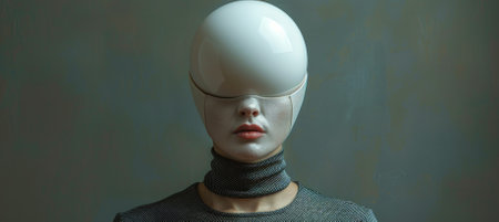 This artwork represents a unique blend of liquid form and abstract identity, showcasing a mannequin...