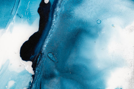 Original artwork photo of marble ink abstract art. High resolution photograph from exemplary original painting. Abstract painting was painted on HQ paper texture to create smooth marbling pattern.の写真素材