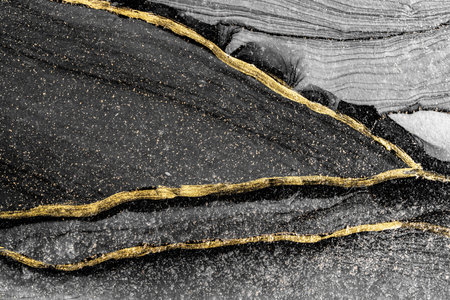 Original artwork photo of marble ink abstract art. High resolution photograph from exemplary original painting. Abstract painting was painted on HQ paper texture to create smooth marbling pattern.の写真素材