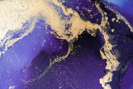Original artwork photo of marble ink abstract art. High resolution photograph from exemplary original painting. Abstract painting was painted on HQ paper texture to create smooth marbling pattern.の写真素材