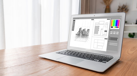 Architectural design modish software application for architect business and professional designerの写真素材