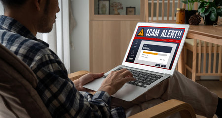 Cyber security software show alert of cyber attack for protection snugly. Danger from virus,...