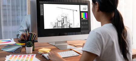 Architectural design brisk software application for architect business and professional designerの写真素材