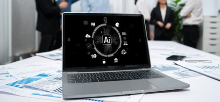 Generative AI virtual assistant tools for prompt engineer and user for ease of engage artificial intelligence AI technology help people to work with generative AI functions by prompting the AI briskの写真素材