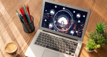 Cloud computing software for modish remote work and personal data storageの写真素材