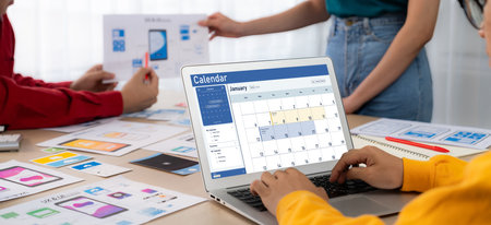 Calendar on computer software application for schedule planning for personal organizer and online...