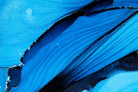 Original artwork photo of marble ink abstract art. High resolution photograph from exemplary original painting. Abstract painting was painted on HQ paper texture to create smooth marbling pattern.の写真素材