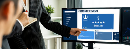 Customer experience and review analysis for corporate businessの写真素材