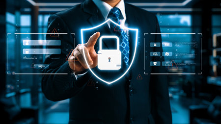 Business person explore the core of cyber security. Delve into cyber protection methods, threats, and bolster cyber security stance. Essential for navigating the cyber security age UUIDの写真素材