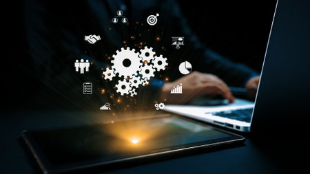 Business person fosters teamwork and collaboration, enhancing team function and productivity. Elevating teamwork through strategic collaboration and shared goals. UUIDの写真素材