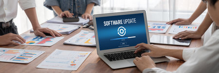 Software update on computer for brisk version of device software upgrade