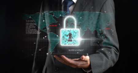 Business person explore the core of cyber security. Delve into cyber protection methods, cyber...