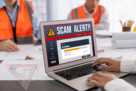 Cyber security software show alert of cyber attack for protection brisk. Danger from virus, phishing...