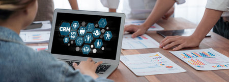 Customer relationship management system on brisk computer for CRM business and enterprise