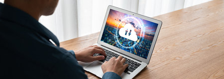 Cloud computing software for modish remote work and personal data storageの写真素材