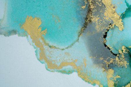 Original artwork photo of marble ink abstract art. High resolution photograph from exemplary original painting. Abstract painting was painted on HQ paper texture to create smooth marbling pattern.の写真素材