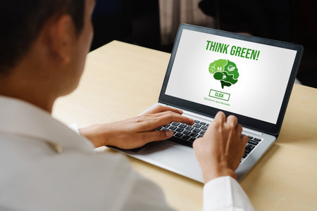 Green business transformation for modish corporate business to thank green marketing strategyの写真素材
