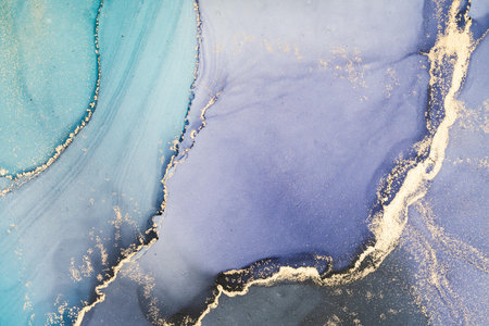 Original artwork photo of marble ink abstract art. High resolution photograph from exemplary original painting. Abstract painting was painted on HQ paper texture to create smooth marbling pattern.の写真素材