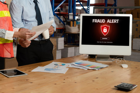 Cyber security software show alert of cyber attack for protection snugly. Danger from virus,...