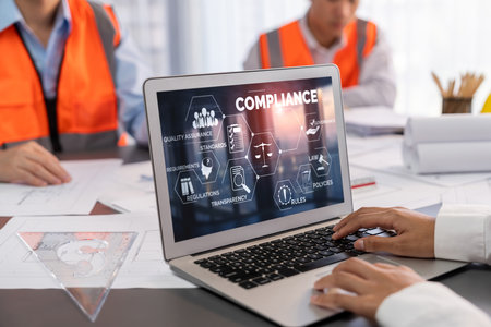 Compliance system for brisk online corporate business to meet quality standardの写真素材