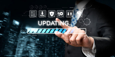 Business person invests in updating knowledge and software, ensuring updated competitiveness....