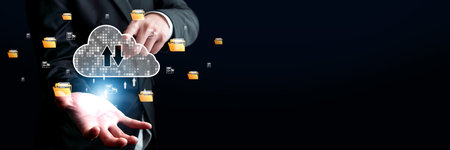Business person discover the future of cloud computing with latest insights and elevate business by...