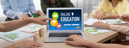 E-learning website for student to study online on the internet network