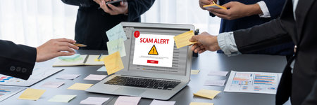 Cyber security software show alert of cyber attack for protection brisk. Danger from virus, phishing...