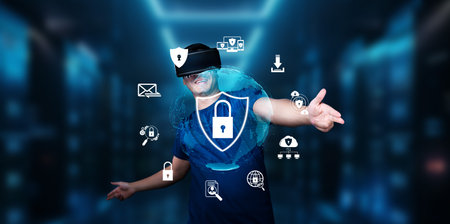 Explore the latest in cybersecurity technology focused on protecting data and ensuring privacy in digital environments. Safeguard your business and internet presence.の写真素材