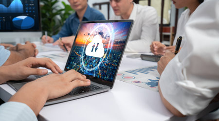 Cloud computing software for brisk remote work and personal data storageの写真素材