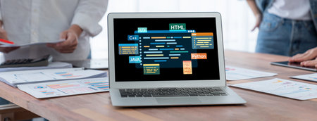 Software development or programming work with coding screen of various programming languages like...