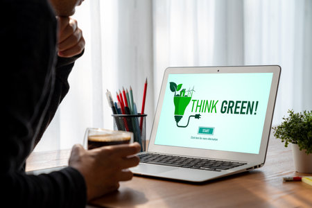 Green business transformation for modish corporate business to thank green marketing strategyの写真素材