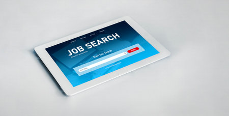 Online job search on modish website for worker to search for job opportunities on the recruitment internet networkの写真素材