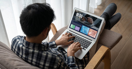 blogging concept, web blog Social Media Information network snugly. social media online content,...