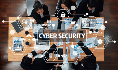 Cyber Security Meeting with Team Collaboration and Modern Technology to Ensure Protection and Access...