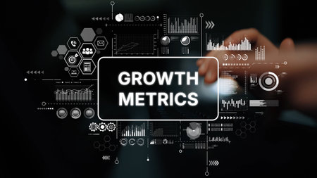 Visual Representation of Growth Metrics with Data Analytics and Infographics for Business Performance Evaluation. Asymptotic smart data analytic.の写真素材