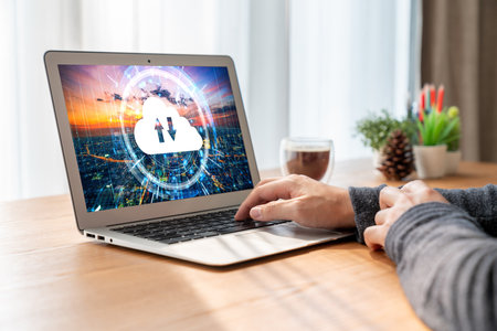 Cloud computing software for modish remote work and personal data storageの写真素材