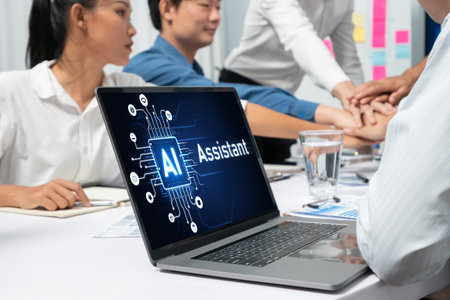 Generative AI virtual assistant tools for prompt engineer and user for ease of engage artificial intelligence AI technology help people to work with generative AI functions by prompting the AI briskの写真素材