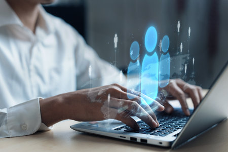 Business person engages in networking, building valuable connections. Effective people networking strategies to broaden professional network and opportunities FaaSの写真素材
