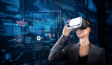 Explore the future of marketing in 2026 with advanced AI and data analytics, showcased through a...